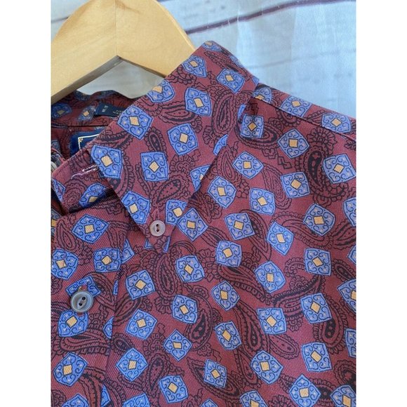 Vintage Ralph Lauren Chaps L Paisley Print Shirt Long Sleeve Button-Up Shirt - Picture 2 of 8